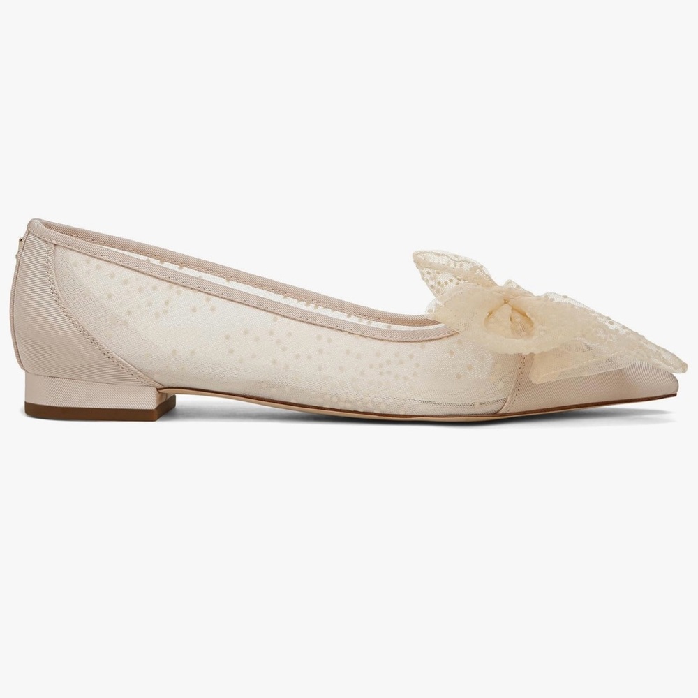Circus NY by Sam Edelman Darcey Elegant Cream Bow Flats Size 8 - Picture 6 of 15